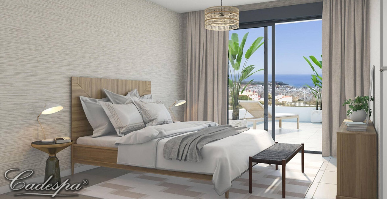 Квартира с 4 мя спальнями в новом комплексе с видом на море в Эстепоне