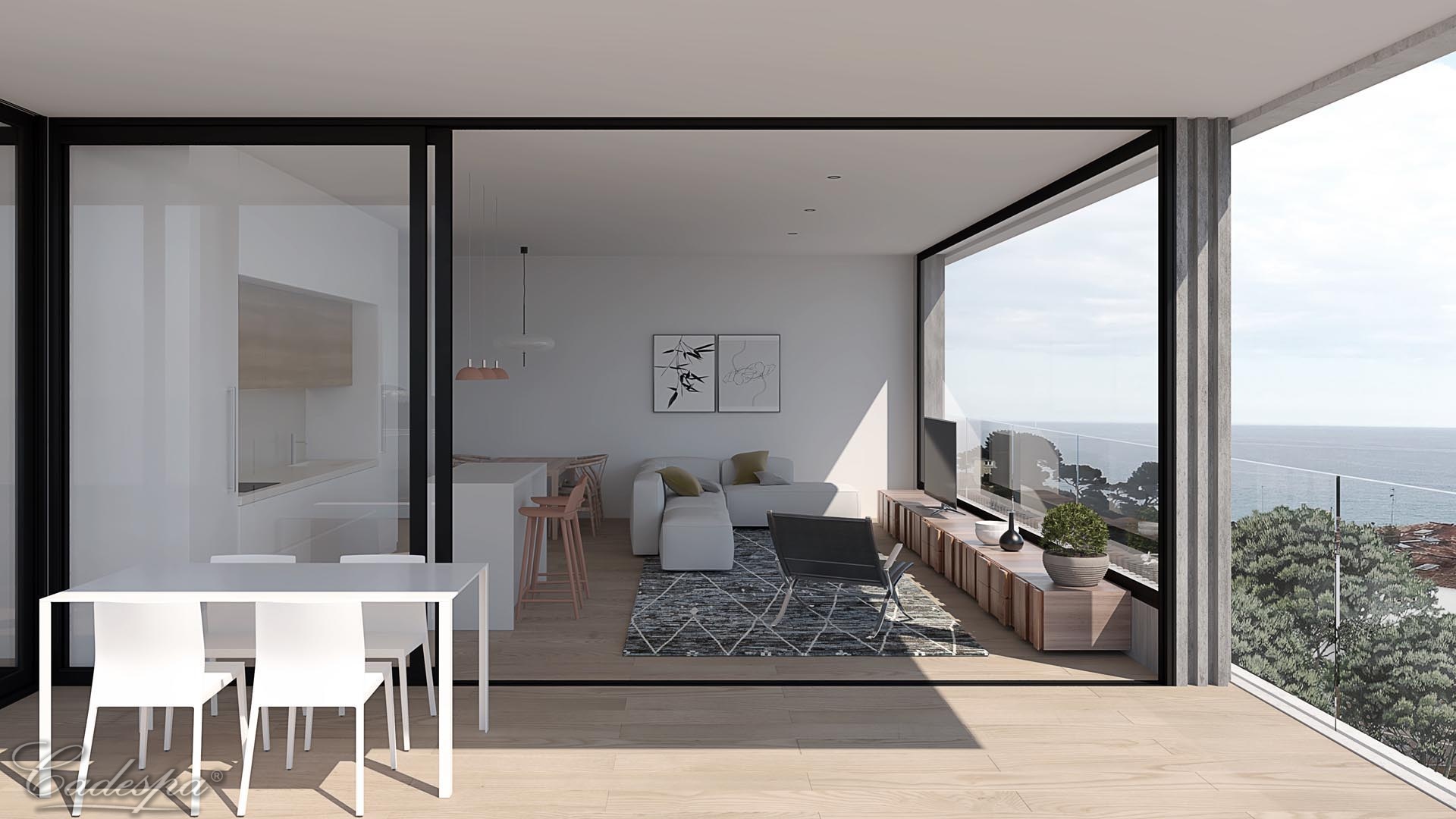 Новая квартира с видом на море в новом комплексе на второй линии моря