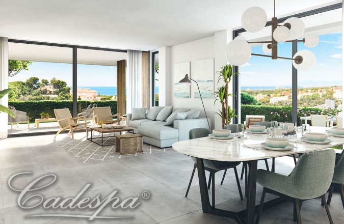 Новая квартира с видом на море в элегантном бутик-комплексе в Марбелье