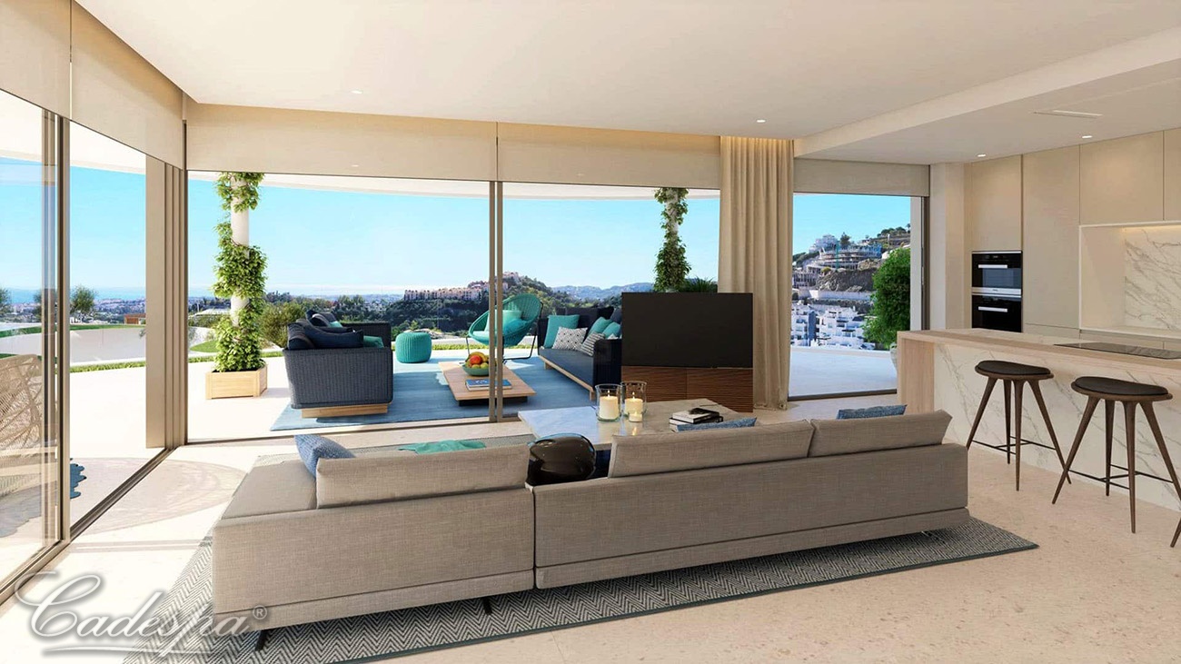 Новая квартира с панорамным видом на море в новом бутик-комплексе Марбельи